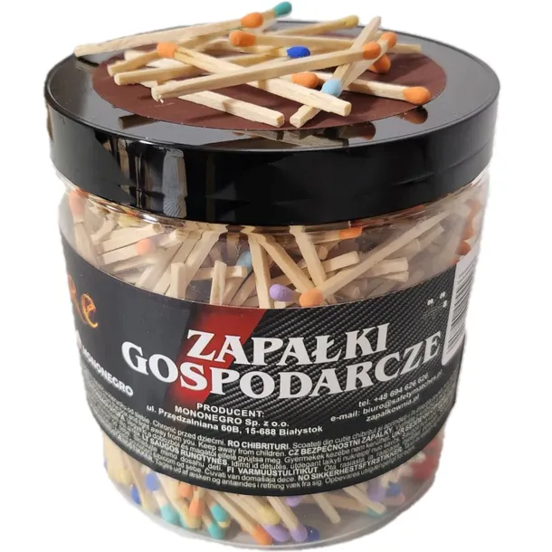 Zapałki Zwykłe Tradycyjne Gospodarcze MONONEGRO w Słoiku 700szt.