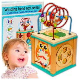 drewniana-kostka-interaktywna-edukacyjna-montessori-sorter-labirynt-zabawka