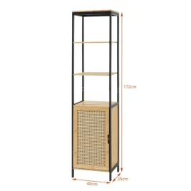 szafka-wysoka-172x40x35cm-bambus-czarny-tervola