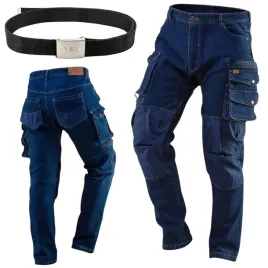 neo-spodnie-robocze-meskie-jeans-z-paskiem-stretch-denim-wzmocnienia-oxford