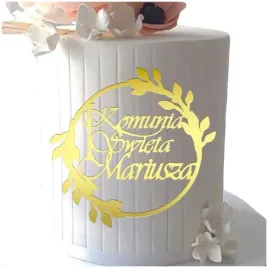 topper-na-tort-pierwsza-komunia-swieta-galazki-oliwne-imie-zlote-lustro