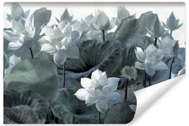 fototapeta-do-sypialni-kwiaty-lotosu-liscie-natura-abstrakcja-450x300