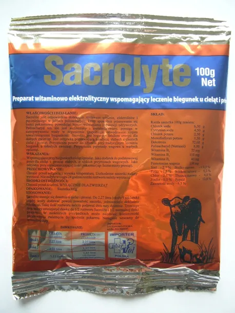 SACROLYTE 100 g na biegunkę + elektrolity cielęta