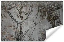 fototapeta-do-jadalni-beton-abstrakcja-liany-liscie-natura-450x300