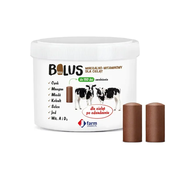 Bolus mineralno-witaminowy dla cieląt 34 g x 22 szt JFarm 150dni uwalniania