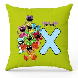 poduszka-ozdobna-zielona-smiling-critters-monogram-litera-x-prezent-wzory