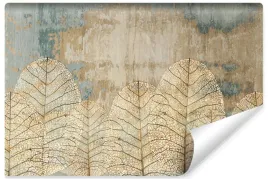 fototapeta-do-salonu-duze-liscie-abstrakcja-mur-beton-vintage-450x300
