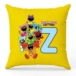 poduszka-ozdobna-zolta-smiling-critters-monogram-litera-z-na-prezent-wzory