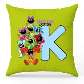 poduszka-ozdobna-zielona-smiling-critters-monogram-litera-k-prezent-wzory