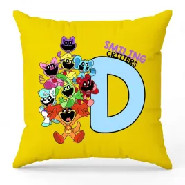 poduszka-ozdobna-zolta-smiling-critters-monogram-litera-d-na-prezent-wzory