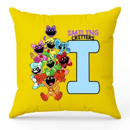 poduszka-ozdobna-zolta-smiling-critters-monogram-litera-i-na-prezent-wzory