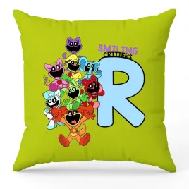 poduszka-ozdobna-zielona-smiling-critters-monogram-litera-r-prezent-wzory