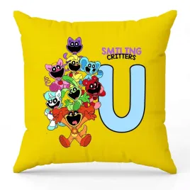 poduszka-ozdobna-zolta-smiling-critters-monogram-litera-u-na-prezent-wzory