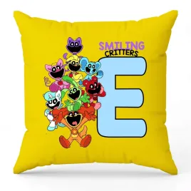 poduszka-ozdobna-zolta-smiling-critters-monogram-litera-e-na-prezent-wzory