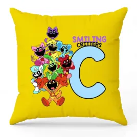 poduszka-ozdobna-zolta-smiling-critters-monogram-litera-c-na-prezent-wzory