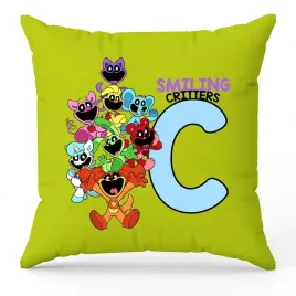 poduszka-ozdobna-zielona-smiling-critters-monogram-litera-c-prezent-wzory