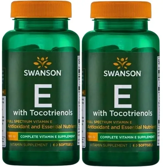 2 szt E with Tocotrienols - E z tokotrienolami 60kaps Swanson Antyoksydant