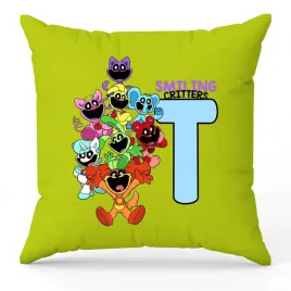 poduszka-ozdobna-zielona-smiling-critters-monogram-litera-t-prezent-wzory