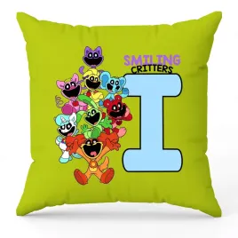 poduszka-ozdobna-zielona-smiling-critters-monogram-litera-i-prezent-wzory