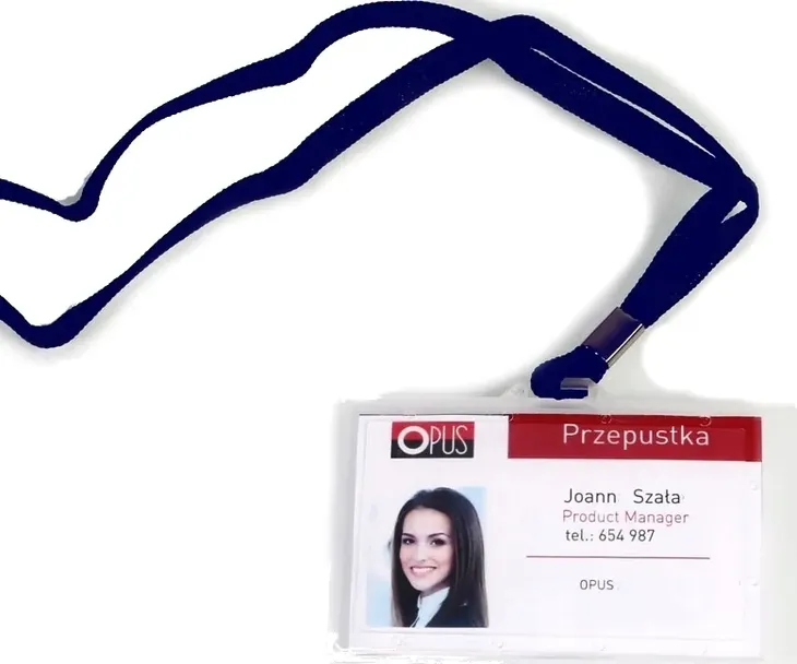 Identyfikator holder z taśmą Opus 50 sztuk