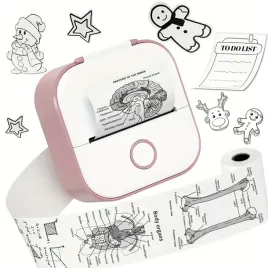 phomemo-t02-mini-drukarka-termiczna-do-notatek-etykiet-rozowa-naklejki