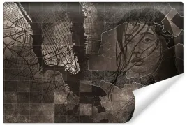 fototapeta-do-salonu-mapa-kobiecy-portret-styl-retro-abstrakcja-450x300