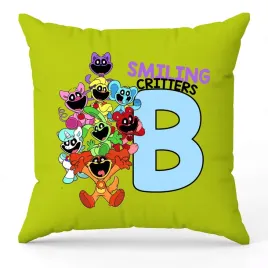 poduszka-ozdobna-zielona-smiling-critters-monogram-litera-b-prezent-wzory