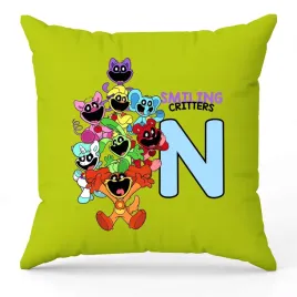 poduszka-ozdobna-zielona-smiling-critters-monogram-litera-n-prezent-wzory