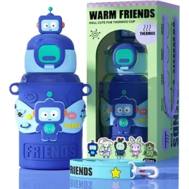 butelka-na-wode-niebieski-bidon-dzieciecy-robot-z-kreskowek-450-ml