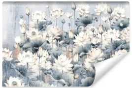 fototapeta-scienna-kwiaty-lotosu-styl-vintage-abstrakcja-natura-450x300