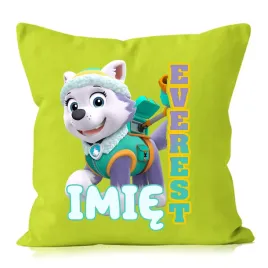 poduszka-zielona-na-prezent-urodziny-dla-fana-psi-patrol-everest-imie-wzory