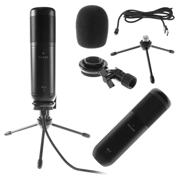 NOVOX NC1 NEW V2 mikrofon do komputera uchwyt biurkowy + pop filtr