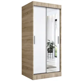 szafa-przesuwna-90-cm-sonoma-biala-lustro-mkp