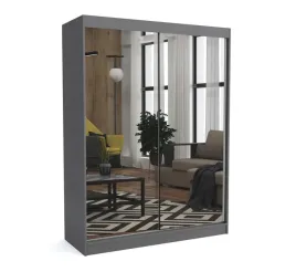 szafa-przesuwna-160-cm-szara-antracyt-lustra-ml