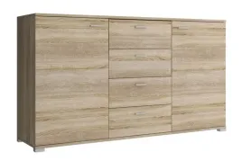 duza-komoda-pojemna-150-cm-sonoma-biala-4-szuflady