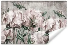 fototapeta-do-jadalni-peonie-kwiaty-beton-abstrakcja-rosliny-natura-400x280