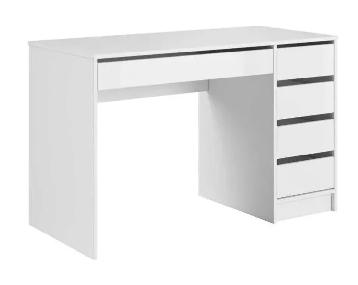 Białe nowoczesne biurko 5 szuflad prawe lewe 120cm