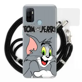 etui-czarny-sznurek-do-oppo-a53-case-charms-czarny-tom-and-jerry-wzory