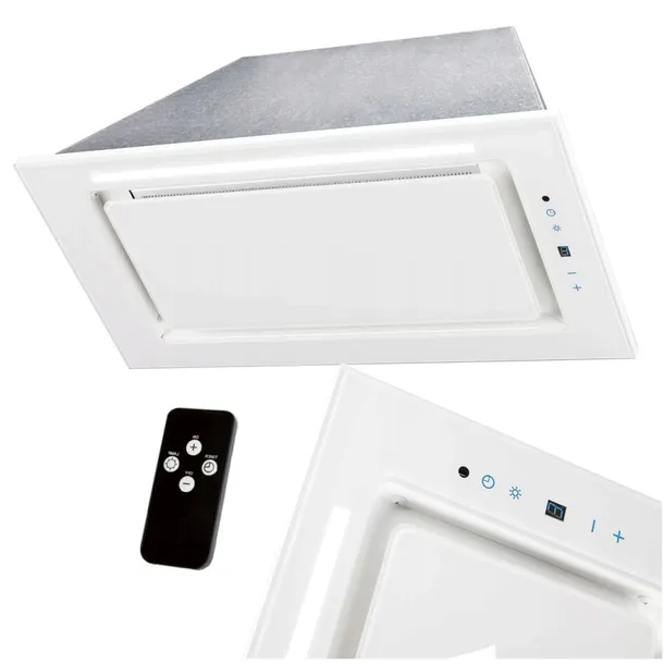 Okap kuchenny do zabudowy 60 cm Toflesz LINEA GLASS 850m3/h SZKŁO BIAŁY LED