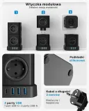 voomy-stack-power-cube-10-2m-power-socket-3-usb-a-and-1-usb-c-20w-czarny-model-inna