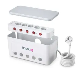 listwa-zasilajaca-organizer-na-przewody-5x-ac-4x-usb-ineox-lzo-1w-bialy