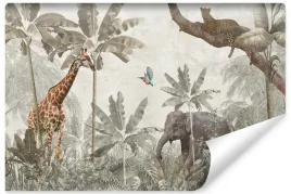 fototapeta-dziecieca-dzungla-dzikie-zwierzeta-palmy-natura-450x300