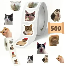 naklejki-500-szt-koty-rolka-memy-wodoodporne-smieszne-wlepy-mix-xxl