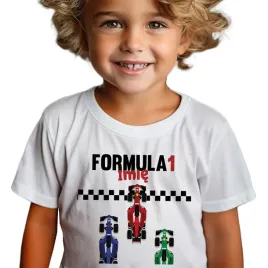 koszulka-dziecieca-biala-wyscigi-formula-1-imie-samochody-wz-110-116-cm