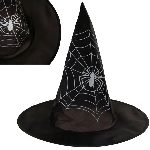 KAPELUSZ CZAROWNICY WIEDŹMY KOSTIUM NA HALLOWEEN PRZEBRANIE CZARNY