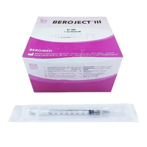Strzykawki insulinowe z igłą U40 Beroject G30 x 8 mm 1ml