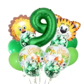 balony-na-dziewiate-9-urodziny-zwierzeta-lew-zielone-cyfra-dziewiec-zoo