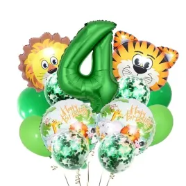 balony-na-czwarte-4-urodziny-zwierzeta-lew-zielone-cyfra-cztery-zoo-safari