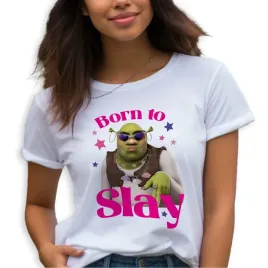 koszulka-damska-t-shirt-biala-na-prezent-shrek-born-to-slay-wzory-xl