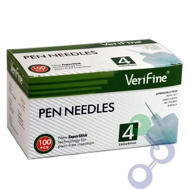 Verifine PLUS igły do penów 33G 0,20 x 4mm Supercienkie